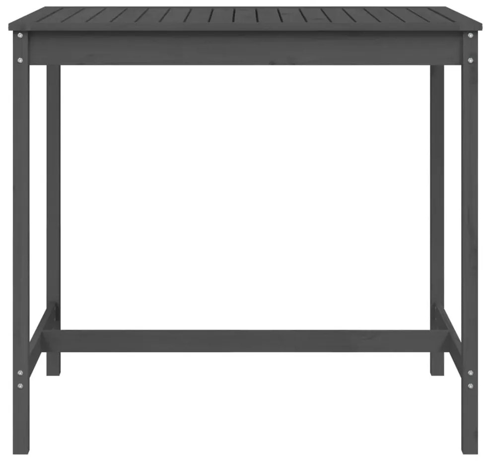Mesa de jardim 121x82,5x110 cm madeira de pinho maciça cinzento