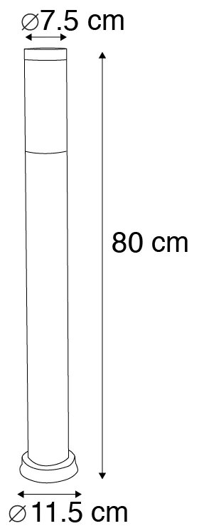 Candeeiro de poste cinzento antracite 80 cm IP44 opal - Rox Moderno
