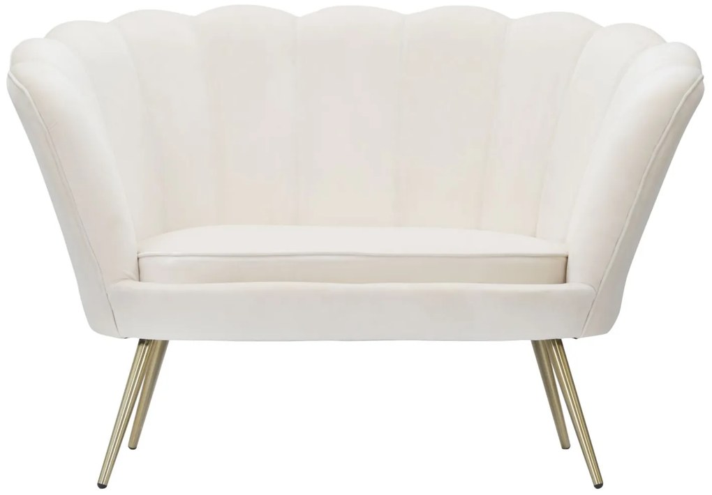 SOFÁ VIENNA 130X74X84 CM BRANCO E DOURADO