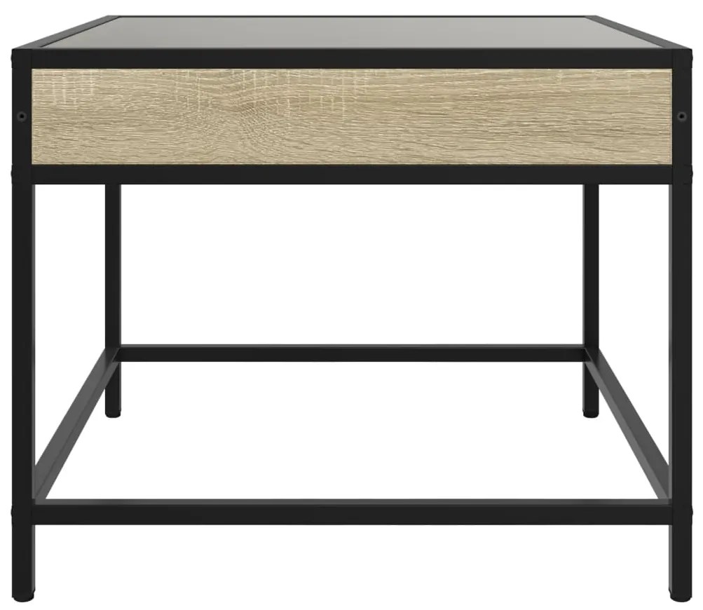 Mesa de centro luzes LED Infinity 50x50x41 cm carvalho sonoma