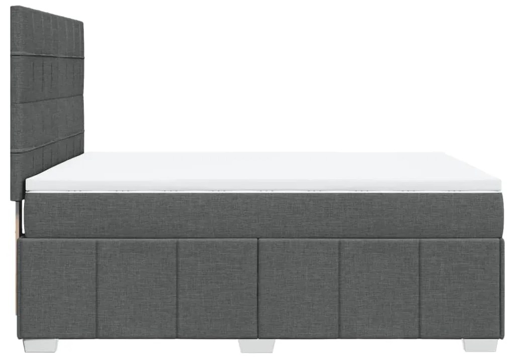 Cama com molas/colchão 140x190 cm tecido cinzento-escuro