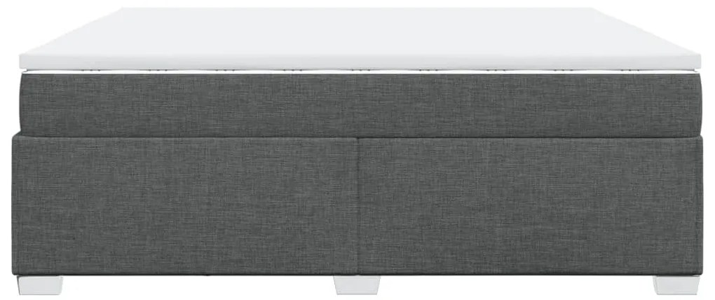 Cama com molas/colchão 200x200 cm tecido cinzento-escuro
