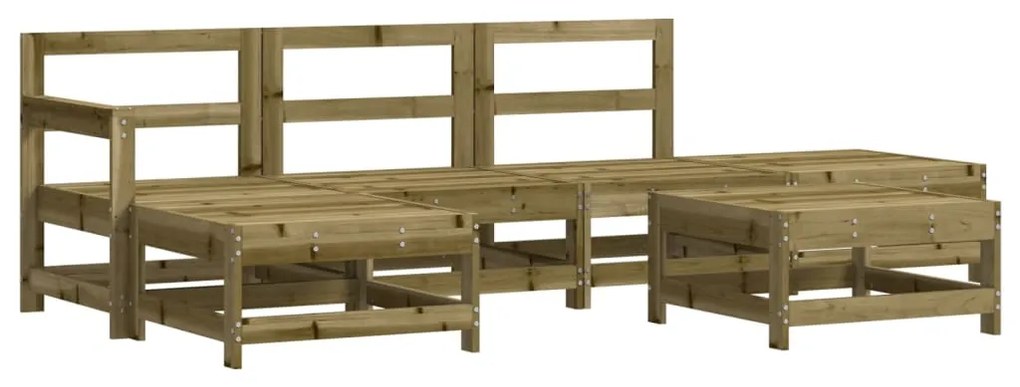6 pcs conjunto lounge de jardim c/ almofadões pinho impregnado