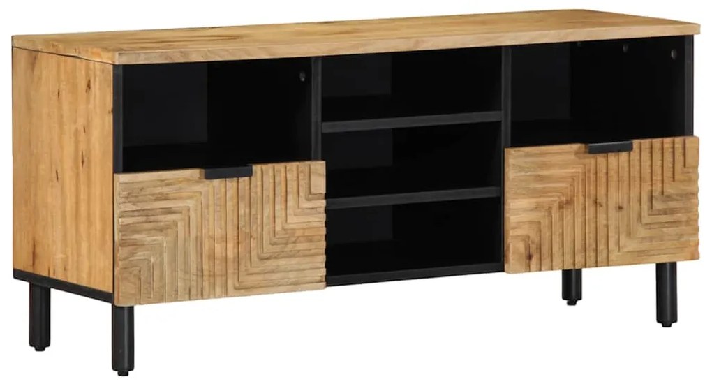 Móvel de TV 100x33x46 cm madeira de mangueira maciça castanho