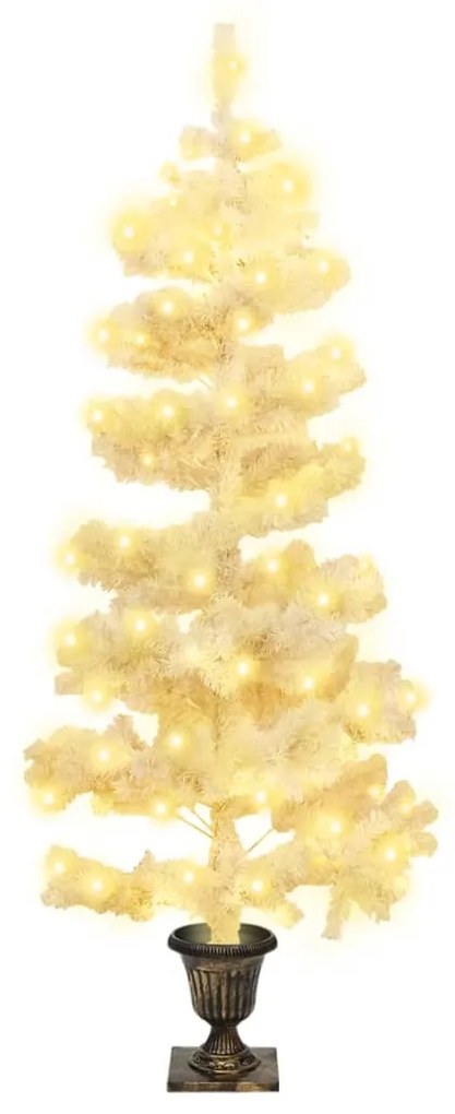 Árvore de Natal rotativa pré-iluminada + vaso PVC 120 cm branco