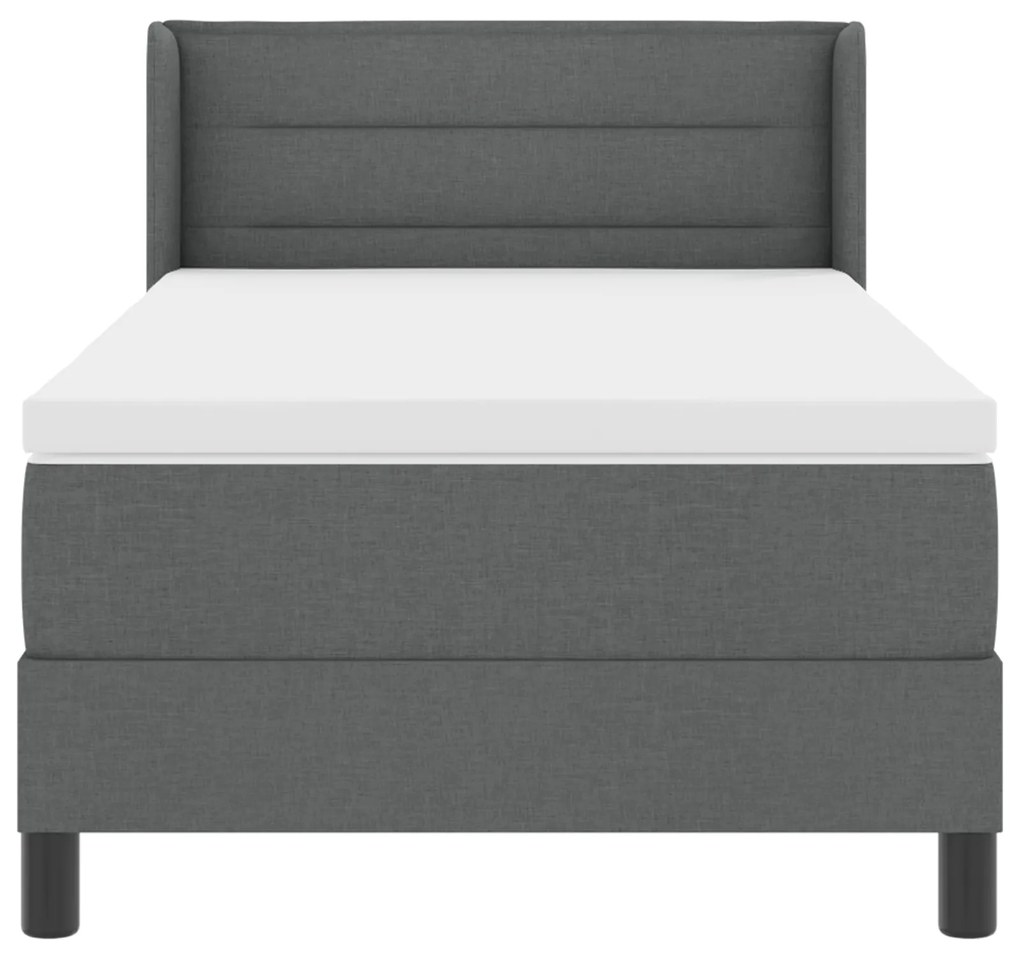 Cama Box Spring vidaXL com Colchão Cinza Escuro 80x200 cm Tecido