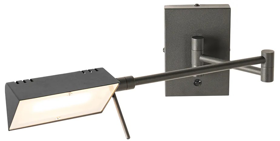 Candeeiro de parede design preto com LED regulável - Notia