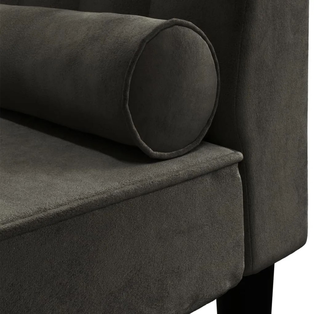 Chaise longue com rolo veludo preto