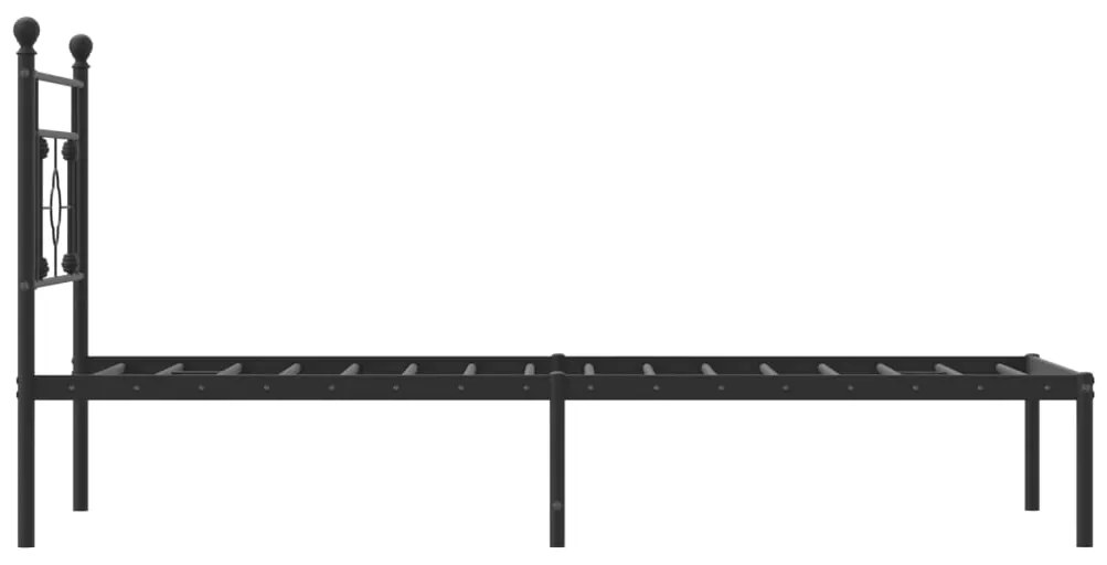 Estrutura de cama com cabeceira 90x190 cm metal preto