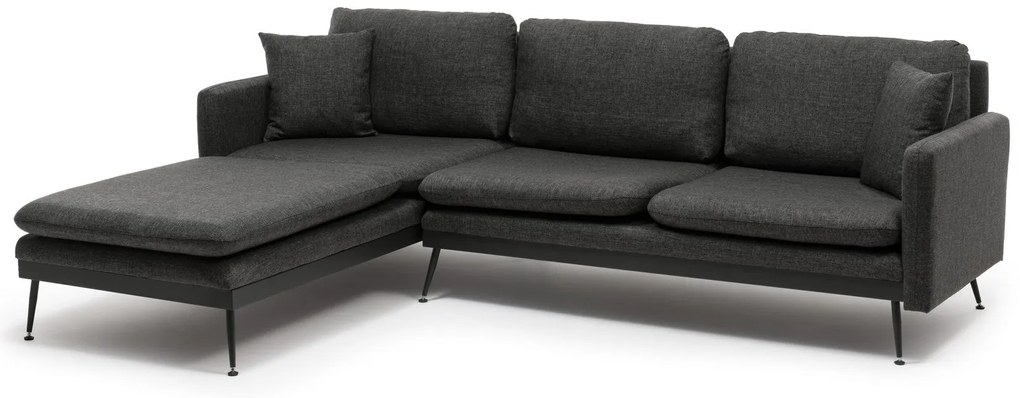 Sofá de Canto Reya – Cinzento Escuro – 245x85 cm