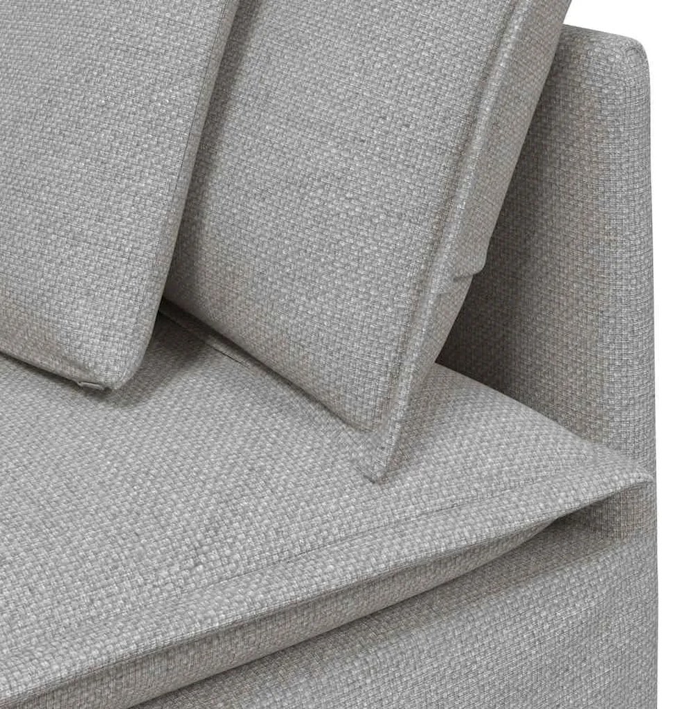 Sofá modular com almofadas tecido cinzento nublado