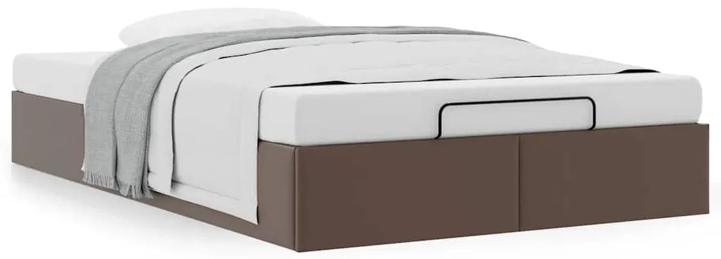 Estrutura de cama otomana sem colchão 120x200 cm castanho