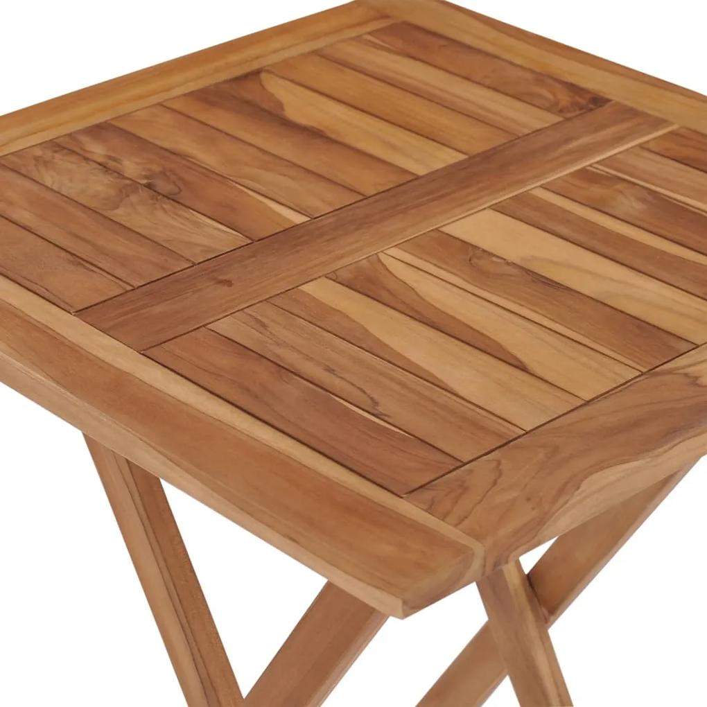 Mesa de jardim dobrável 60x60x75 cm madeira de teca maciça