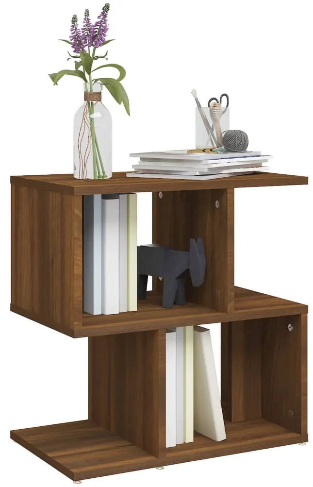 Mesa cabeceira 50x30x51,5cm derivados madeira carvalho castanho