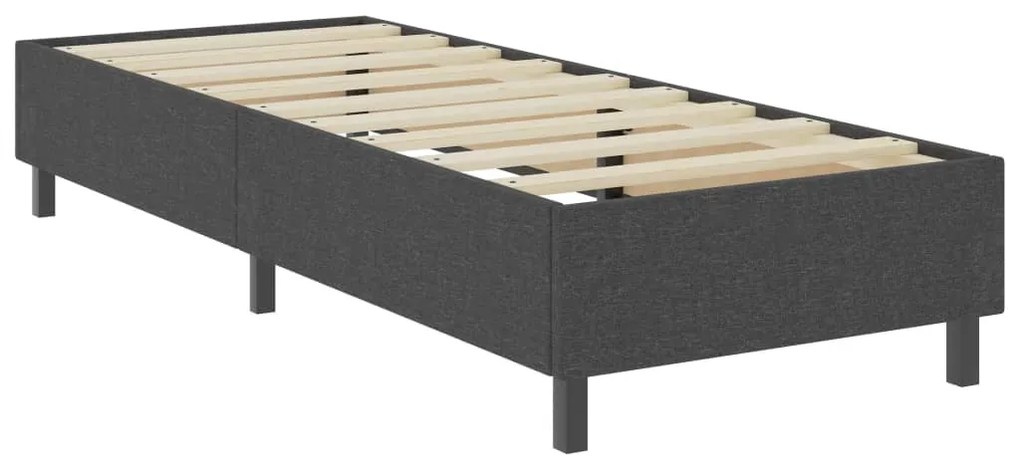 Cama boxspring 100x200 cm tecido cinzento-escuro