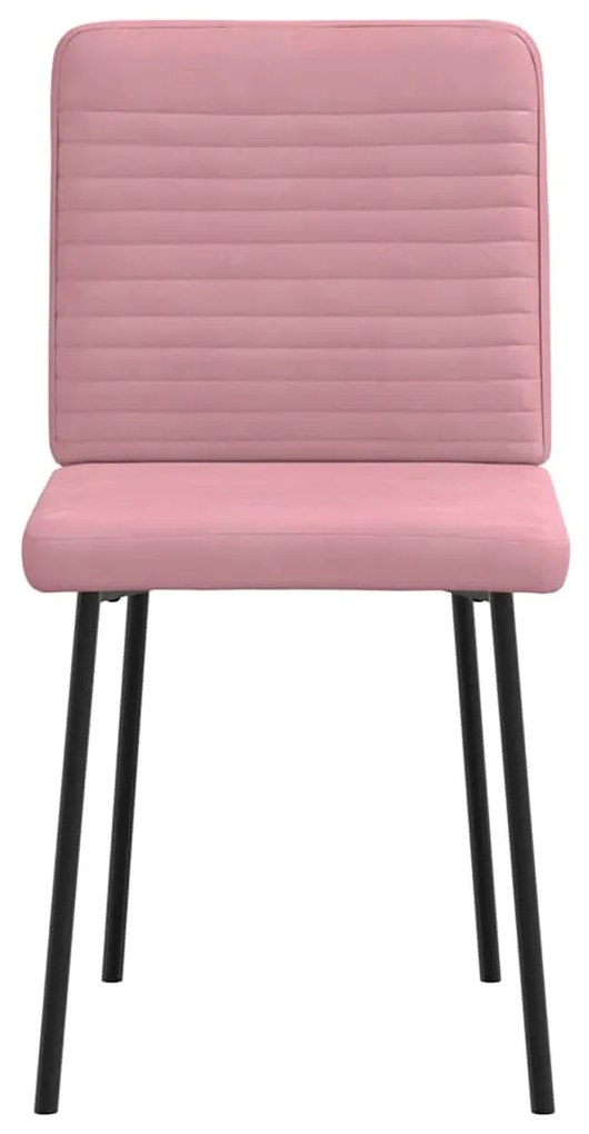 Cadeiras de jantar 6 pcs veludo rosa