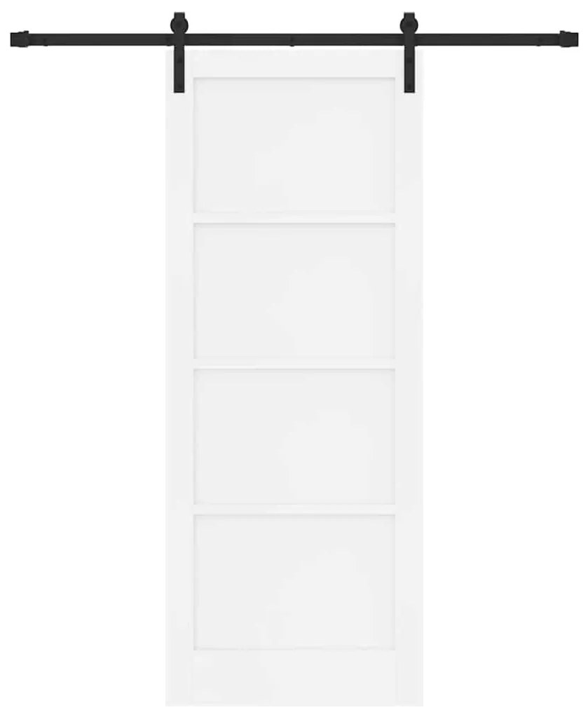 Porta Deslizante vidaXL com Conjunto de Hardware Branco 83x211 cm Made