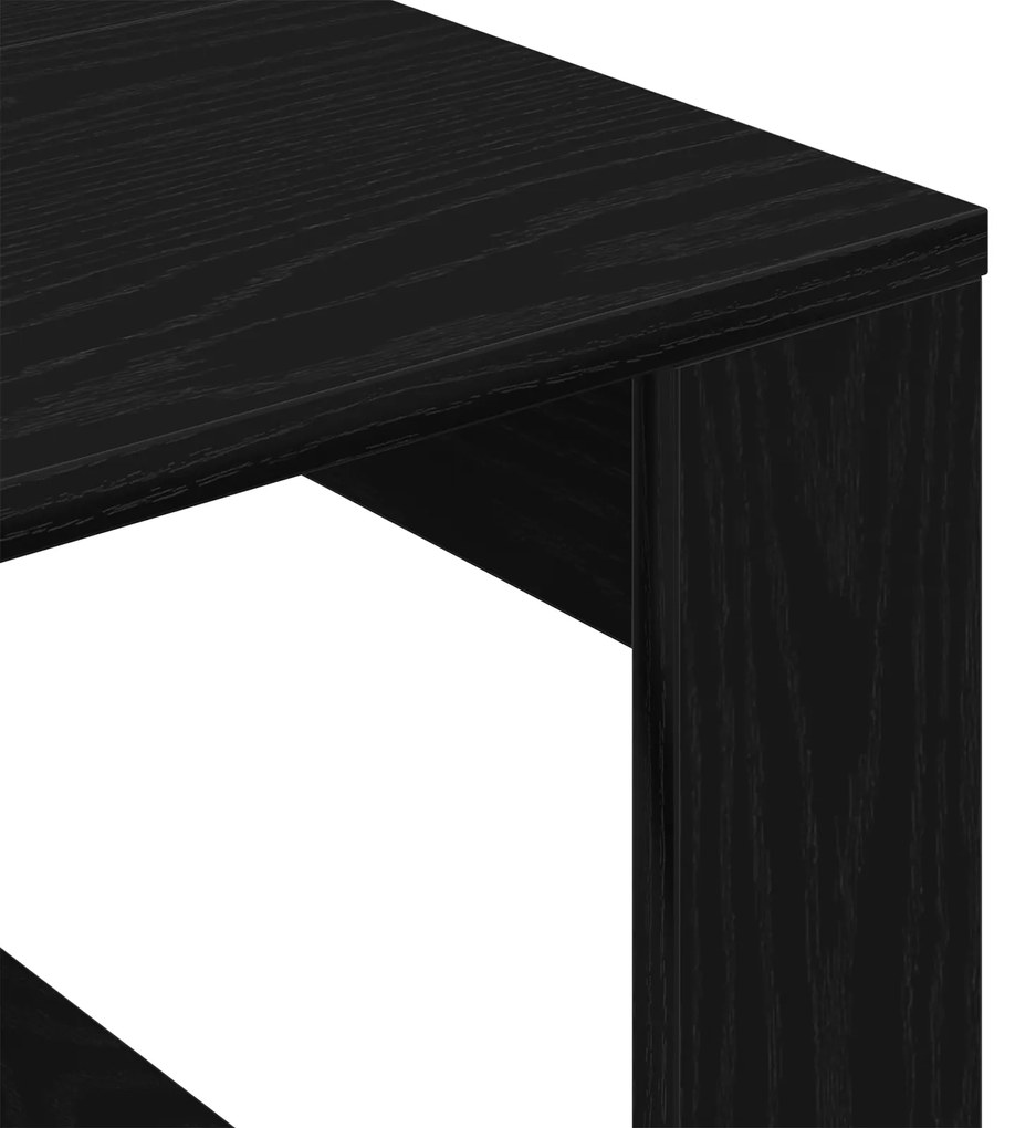 Mesa Lateral de Carvalho Preto - 50x50x35 cm, Feita de Madeira Maciça