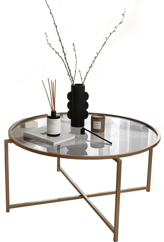 Mesa de Café Gold Sun - Dourado Fumado - 83x40x83 cm