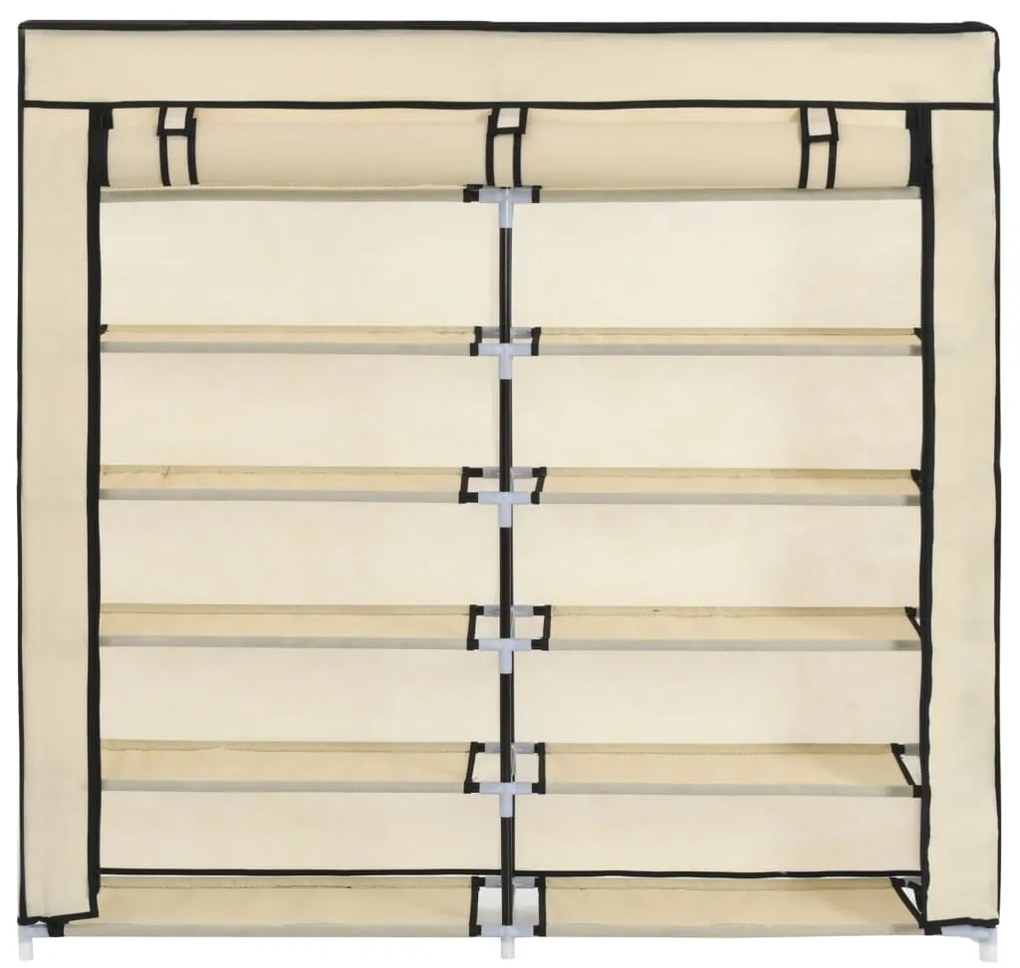 Sapateira com cobertura 115x28x110 cm tecido cor creme