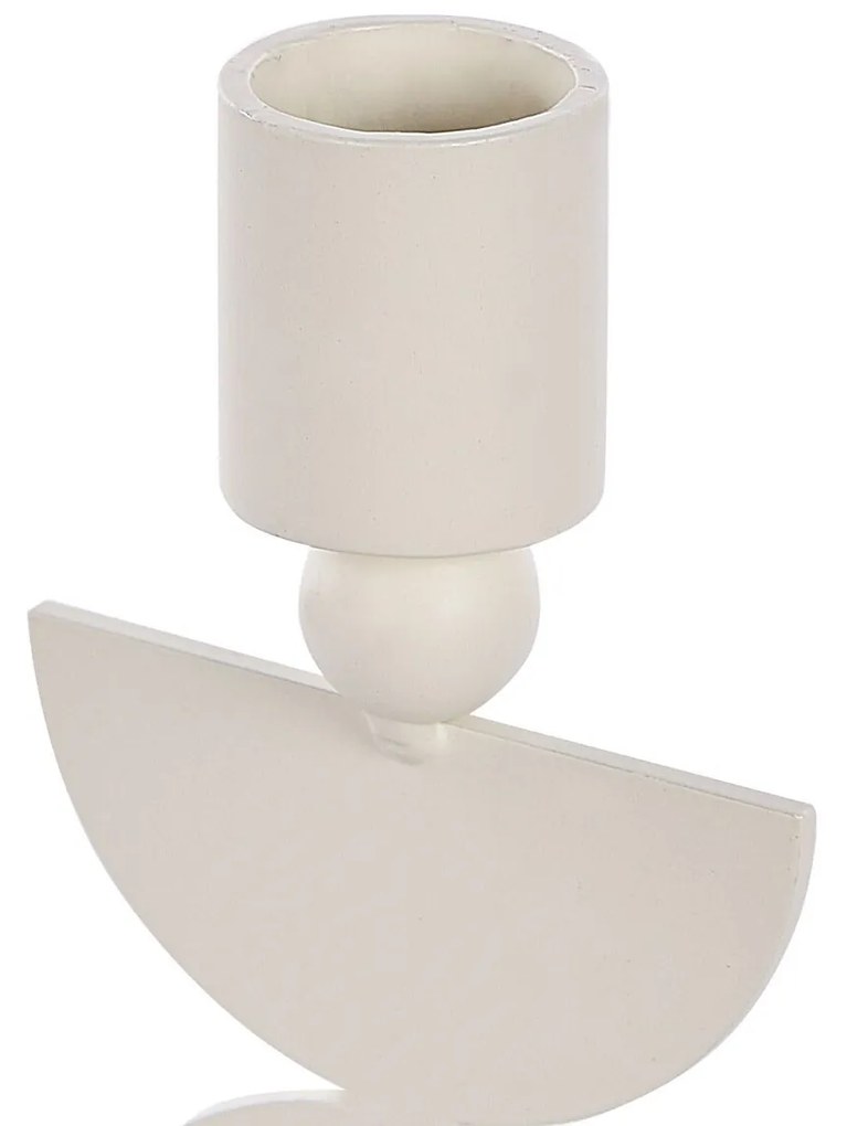 Conjunto de 2 castiçais em metal branco 13 cm DAPHNI Beliani