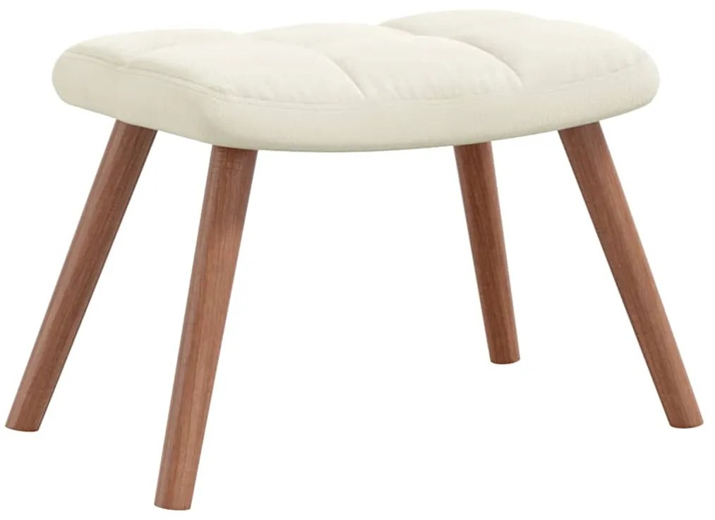 Cadeira de descanso com banco veludo branco nata