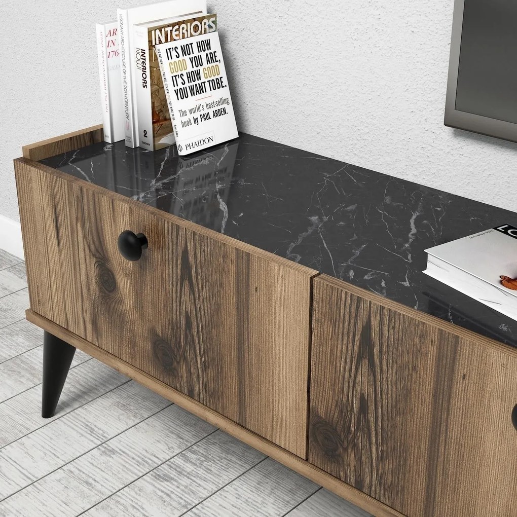 Móvel TV Lidya – Nogueira – 180 cm x 49 cm x 35 cm