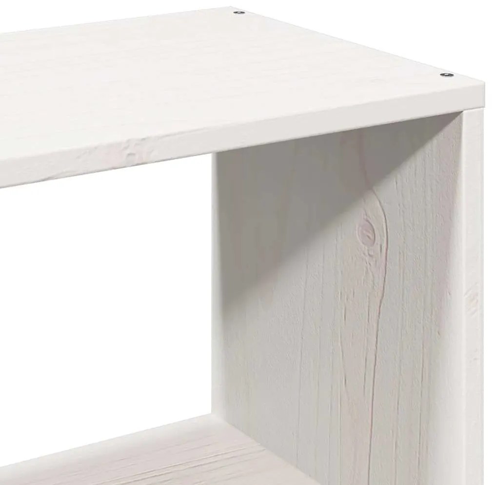 Cama com estante sem colchão 90x190 cm madeira maciça branco