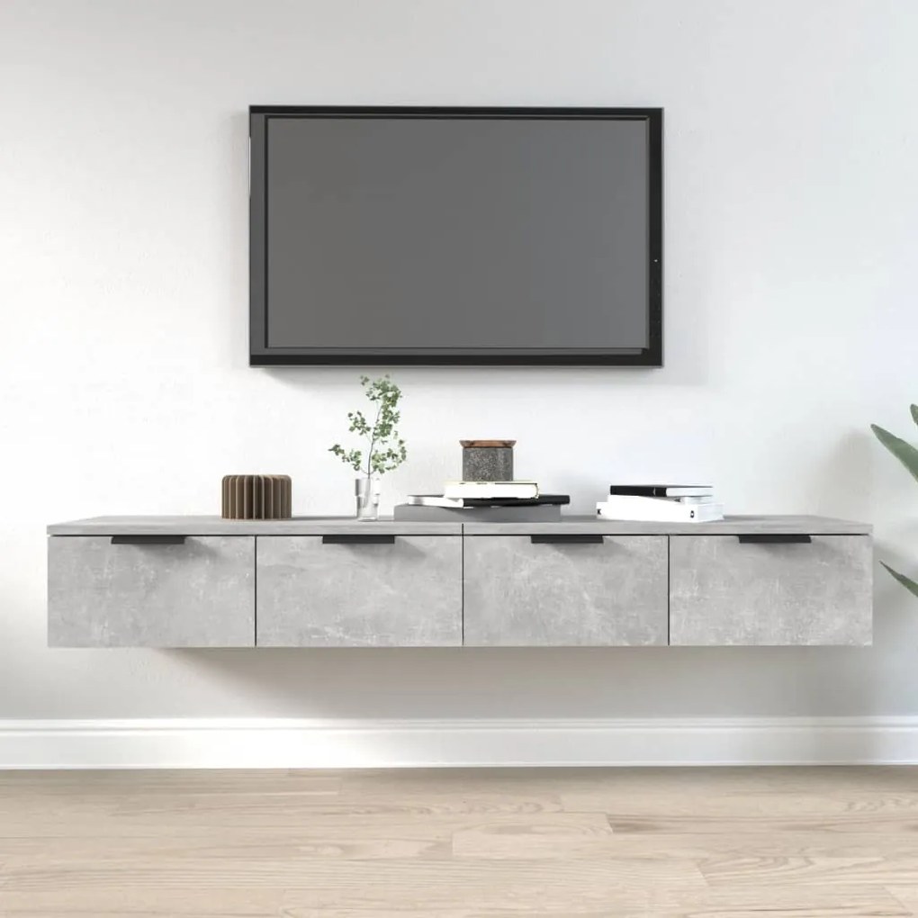3115895 vidaXL Armário parede 2 pcs 68x30x20 cm madeira proce. cinza cimento