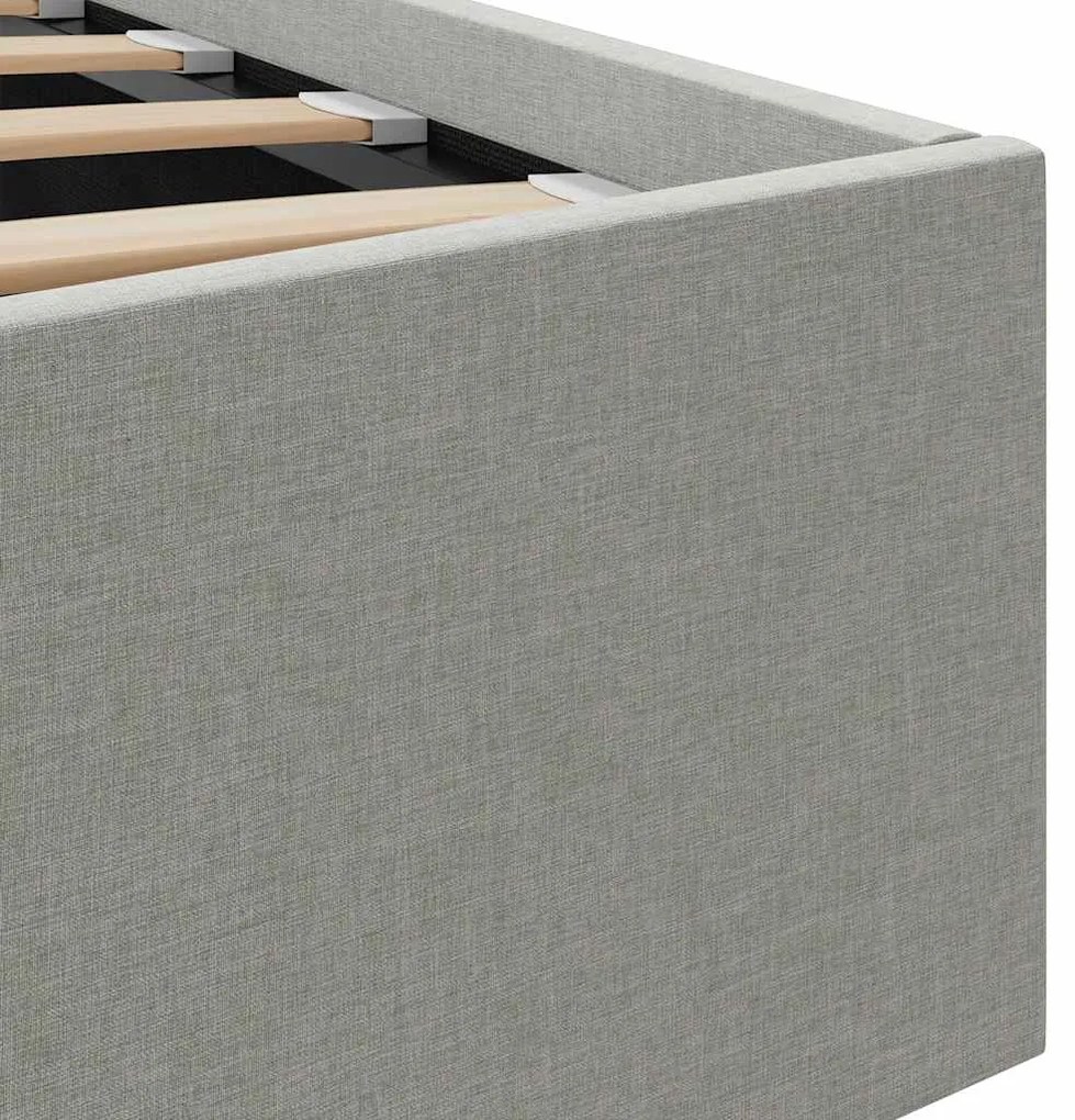 Cama hidráulica arrumação 90x200cm tecido cinza-claro
