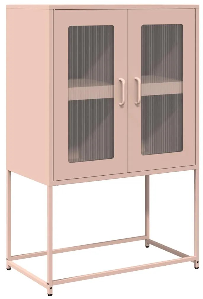 Aparador alto 68x39x107 cm aço rosa
