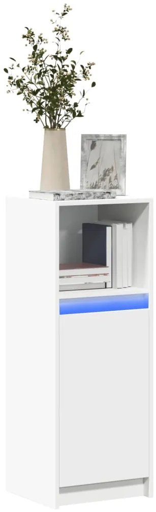 vidaXL Aparador c/ luzes LED 38x34x100 cm derivados de madeira branco