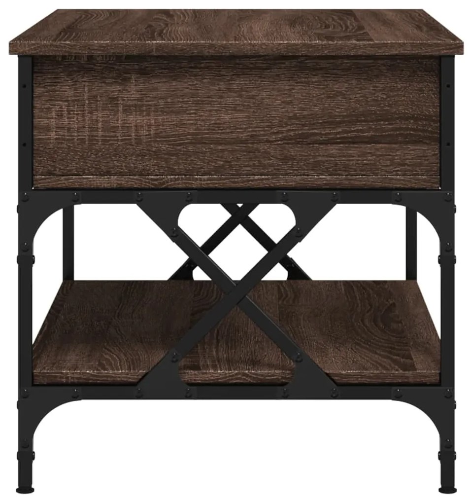 Mesa centro 70x50x50 cm deriv. madeira/metal carvalho castanho
