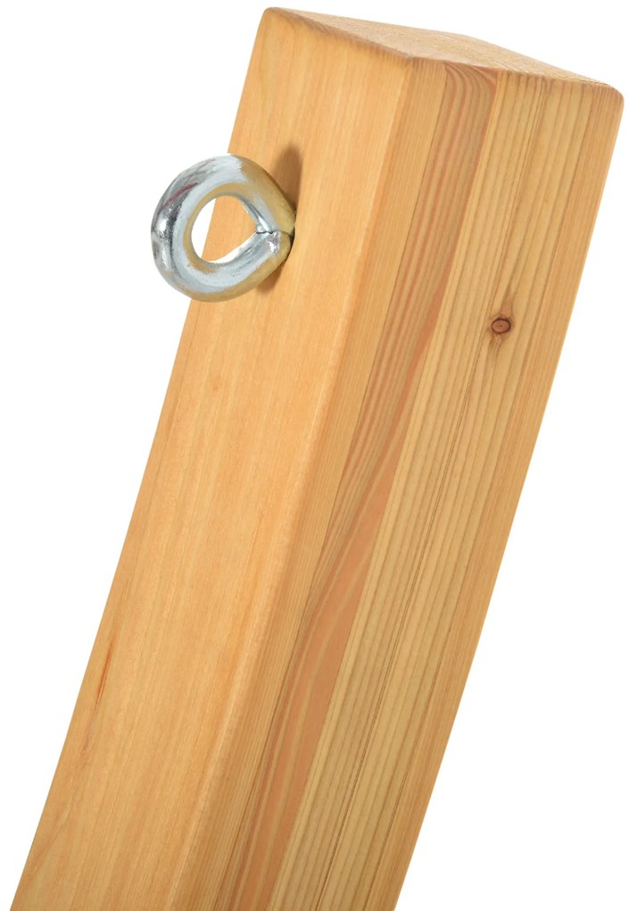 Outsunny Suporte para Camas de Rede de Madeira 325x120x118cm Estrutura para Cama de Rede Dupla Carga Máxima 120kg para Jardim Terraço Interior e Exterior Natural