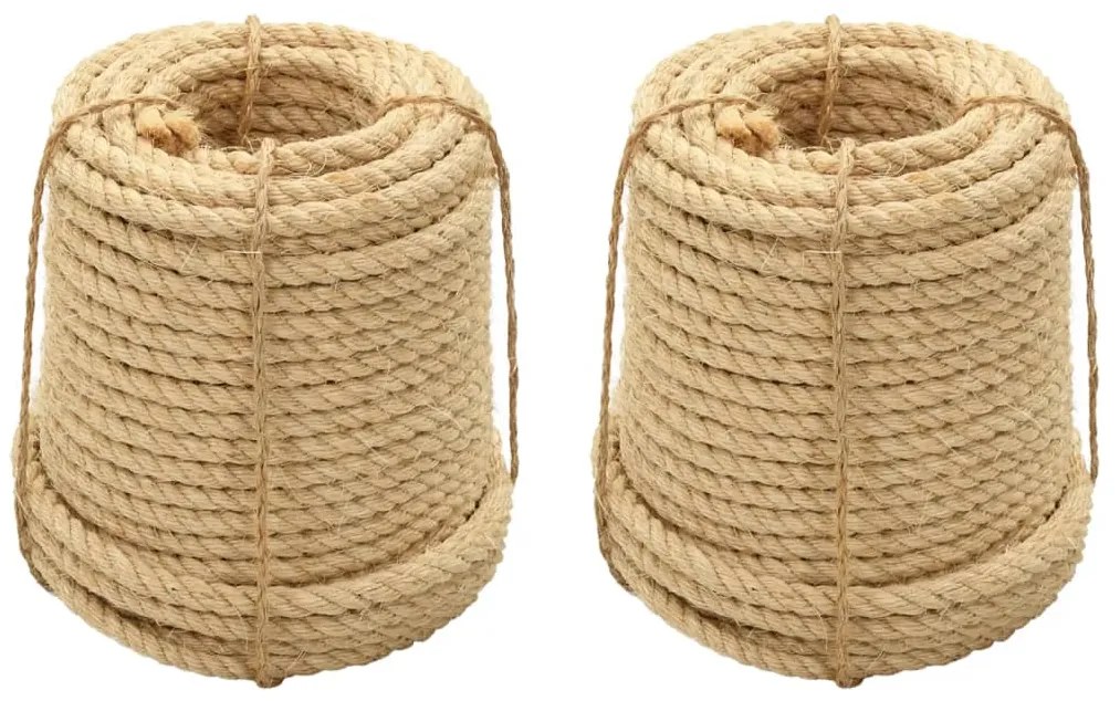 vidaXL Cordas de sisal 2 pcs 12 mm 250 m