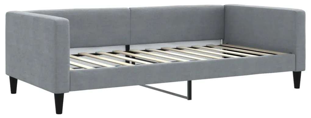 Sofá-cama com gavetão 100x200 cm tecido cinzento-claro