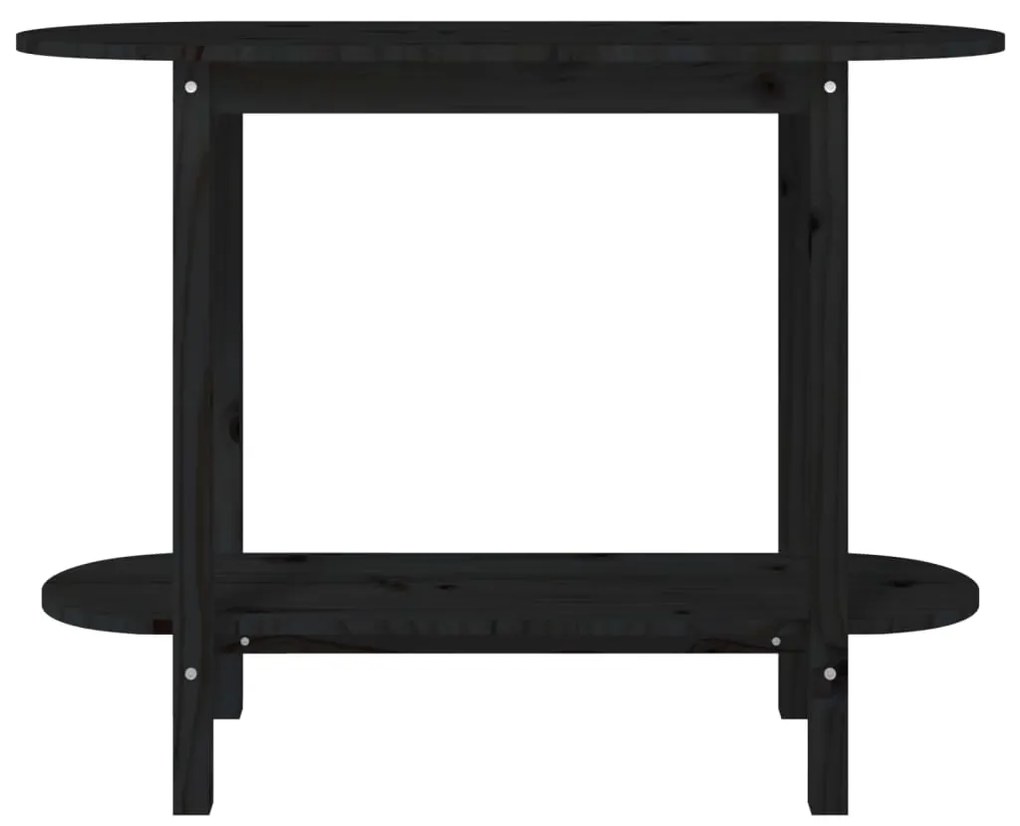 Mesa consola 110x40x80 cm madeira de pinho maciça preto