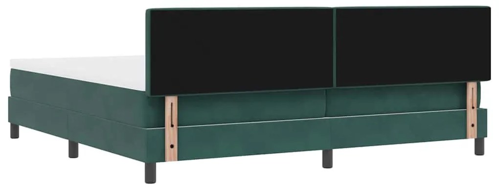 Cama Box com Colchão e LED vidaXL Verde Escuro 200x200 cm Veludo