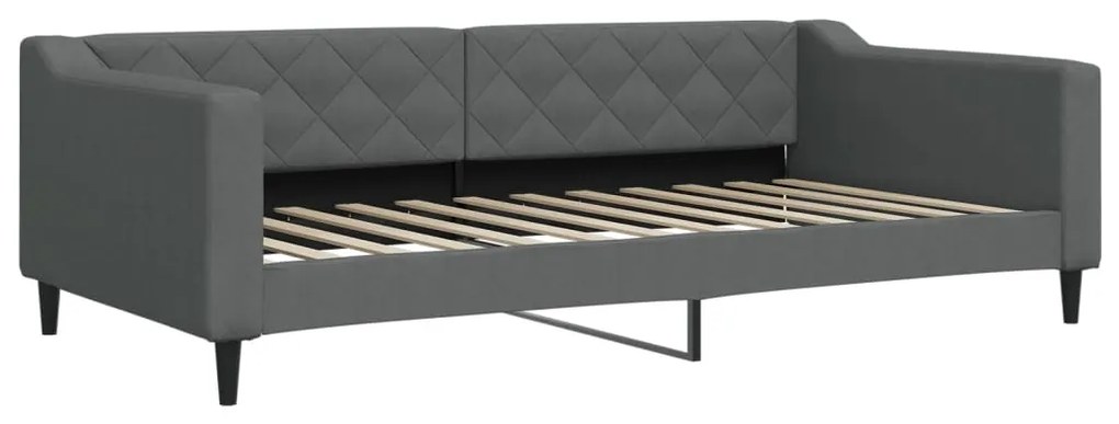 Sofá-cama c/ gavetão/gavetas 100x200 cm tecido cinzento-escuro