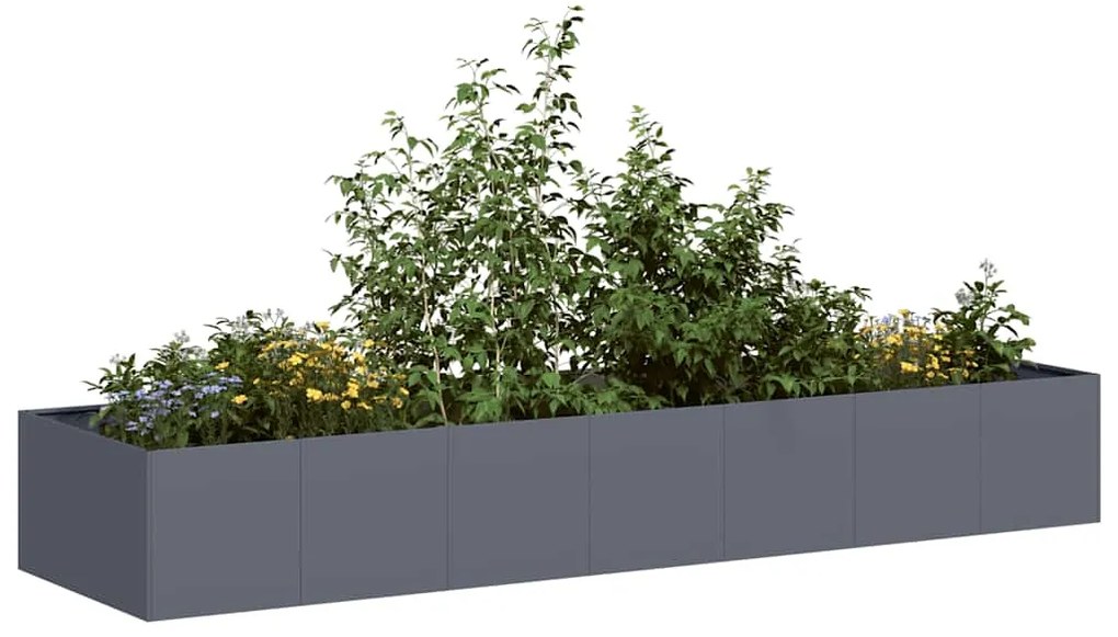 vidaXL Vaso/floreira 280x80x40 cm aço antracite