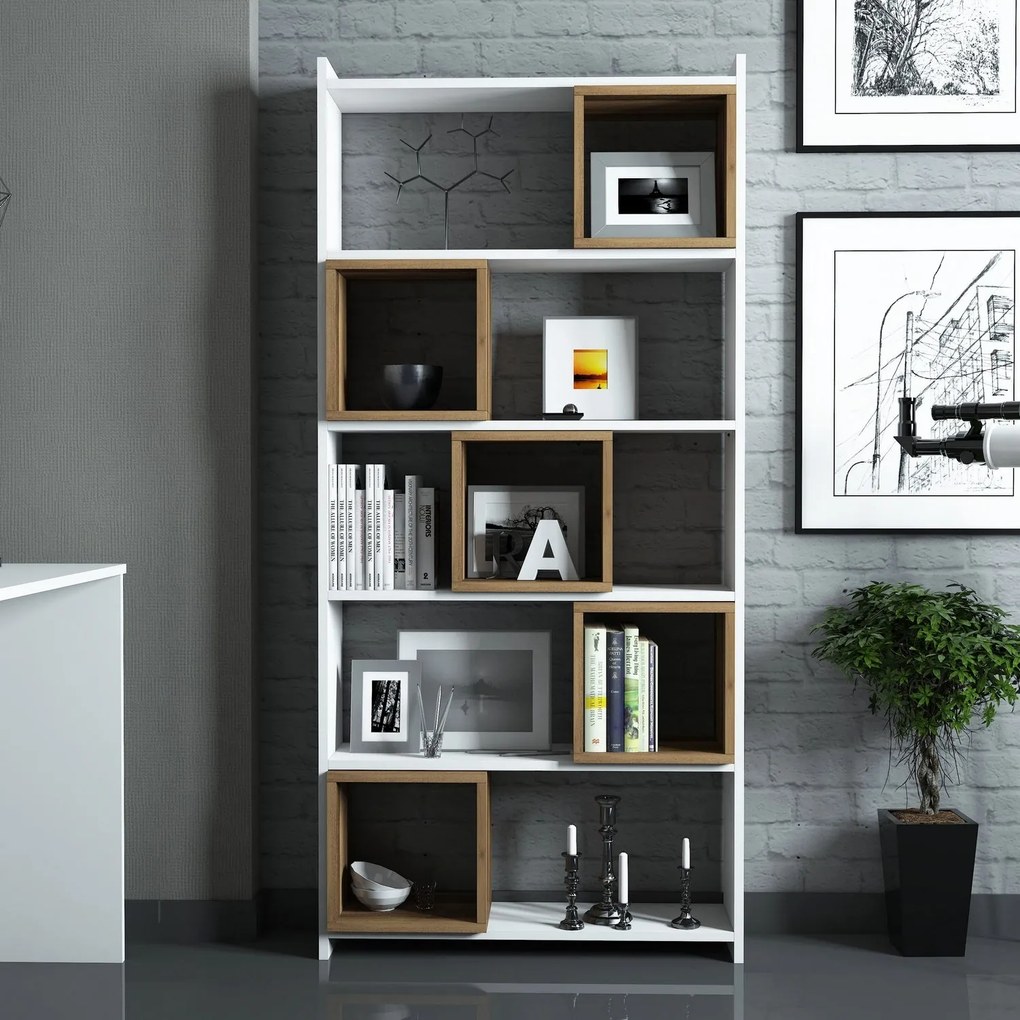 Estante Box – Branco Nogueira – 80x170x22 cm