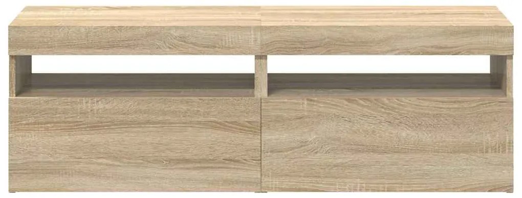 Móveis de TV com luzes LED 2 pcs 60x35x40 cm carvalho sonoma