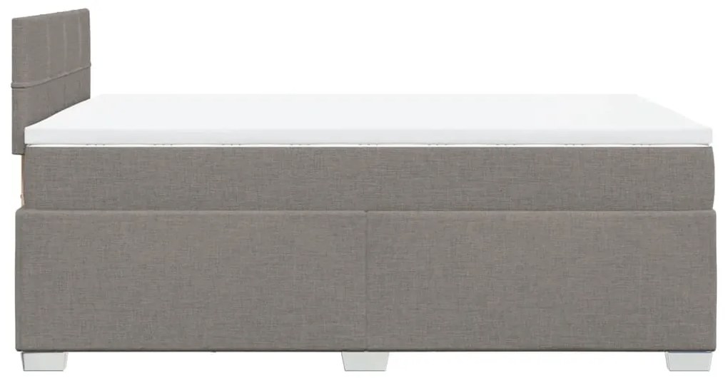 Cama com molas/colchão 120x200 cm tecido castanho-acinzentado