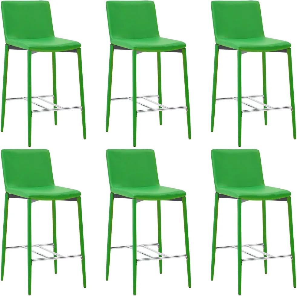 Cadeiras de bar 6 pcs couro artificial verde