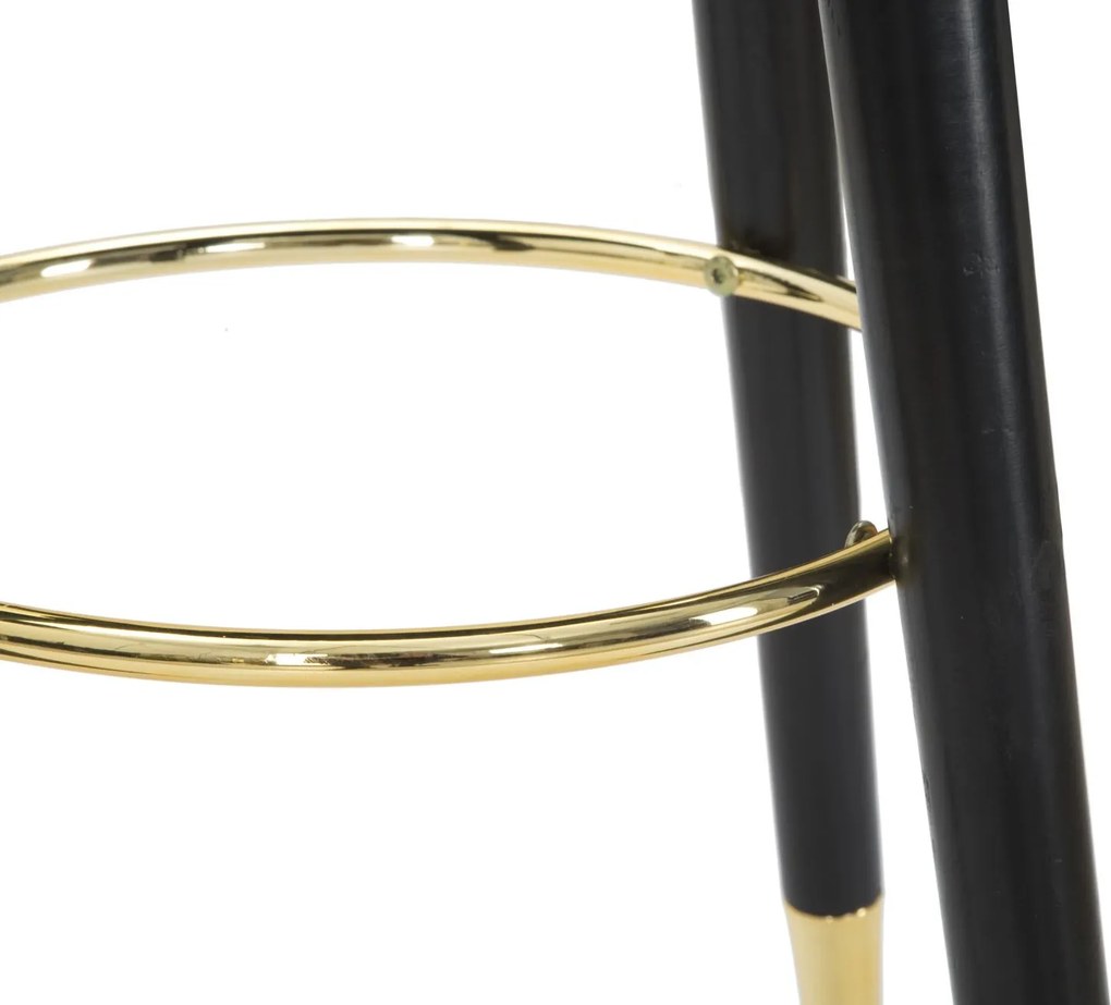 BANCO DE BAR PARIS Ø 35X74 CM PRETO E DOURADO