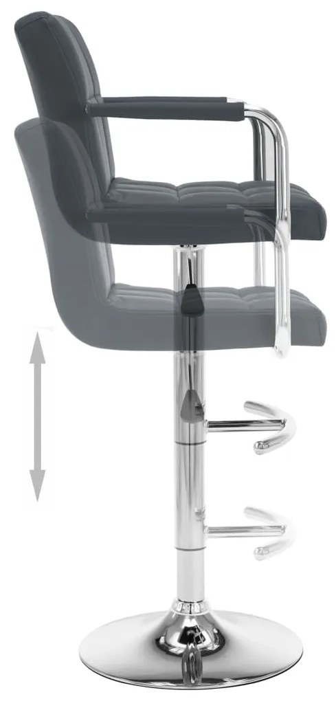 Bancos de bar 2 pcs couro artificial cinzento