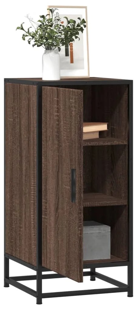 vidaXL Aparador 35,5x35x76cm deriv. de madeira/metal carvalho castanho