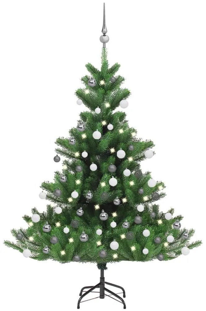vidaXL Árvore Natal artificial LEDs/bolas 120cm abeto caucasiano verde