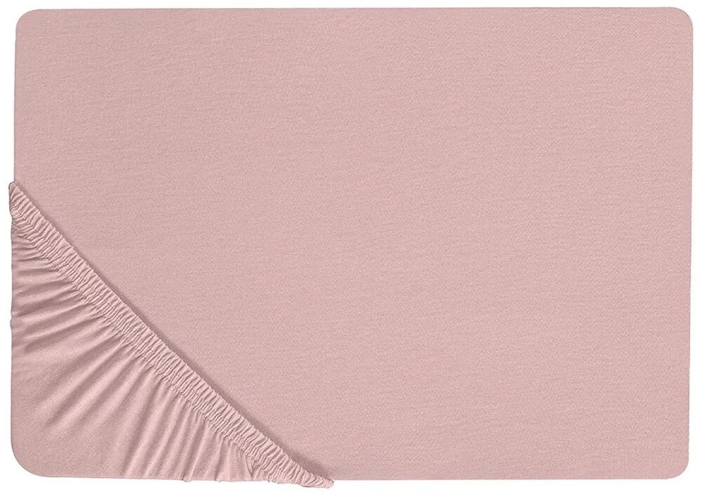 Lençol-capa em algodão rosa claro 90 x 200 cm HOFUF Beliani
