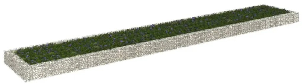 vidaXL Canteiro elevado/cesto gabião 600x100x20 cm aço galvanizado